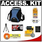 Lowepro Apex 100 AW Photo/Video Camera Bag/Case (Arctic Blue) + Accessory Kit for Nikon Coolpix, Canon PowerShot, Pentax Optio, Olympus Stylus, Fuji FinePix, Kodak EasyShare, Casio Exilim, Panasonic Lumix, Samsung and Sony Cyber-Shot Digital Cameras