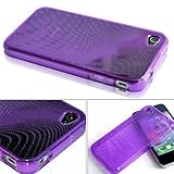 Raindrop TPU Silicone Case Cover Skin for Apple iPhone 4 4G Purple