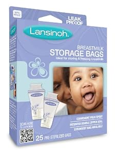 Lansinoh 20435 Breastmilk Storage Bags, 25-Count Box
