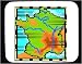Decorated Mouse Pad with map, international, France