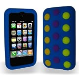 iPhone 3G 3GS ケース　チョコレートビーンズ　やわらかいシリコンケース　ブルー　液晶保護フィルム付　 送料無料
