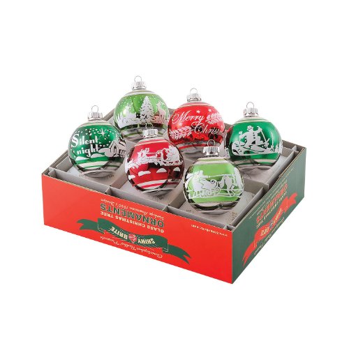 Christopher Radko Christmas Ornaments, Vintage Flocked Medley Balls