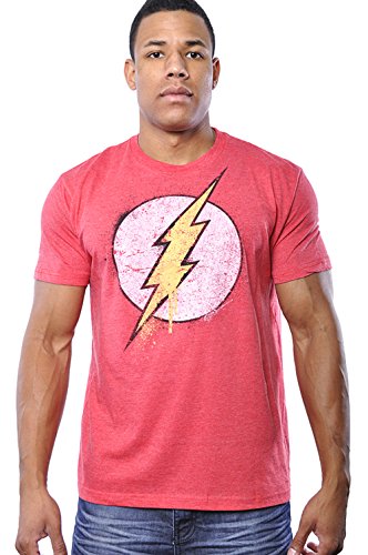 The Flash DC Comics Mens Vintage Superhero Bolt Logo Tee Shirt