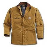 Carhartt Mens Big Duck Chore Coat Blanket Lined, Brown, 56/Regular
