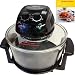 Designer Habitat 12 Litre Premium 1400w Halogen Oven Cooker in Black complete with Extender Ring (to 17 Litre), Lid Holder, Steamer, Frying Pan, Skewers, Low Rack, High Rack, Glove plus FREE starter guide with Recipes