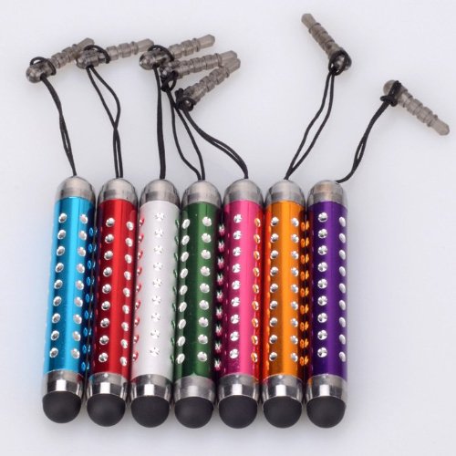 Buy 2 x Mini Retractable Crystal Bling Metal Universal Capacitive Stylus Pen for Ipad 1 Ipad 2 & Ipad 3, iPhone 4, HTC, Google Android Tablet pc, Mobile Phones, Telephone iPhone Ipod Touch Wifi 3G 3GS 4G 4GS Nokia Samsung Galaxy Tab S2 Blackberry Playbook Virtuoso Sony Ericsson LG Motorola Xoom Hannspree Binatone Viewsonic Windows Nexus Kindle Fire Amazon Kindle Asus Transformer Sat Nav and all other Capacitive Screens Devices - Touchscreen pen -1pc Black & 1pc Random Colour Promo Offer