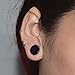 Longbeauty 6Pair Cat's Eye Organic Stone Double Flared Saddle Plug Gauge Ear Expander Stretcher Piercing