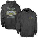 NBA Sportiqe-ESPN Denver Nuggets Charcoal Pancakes Distressed Full Zip Hoody Sweatshirt (Large)