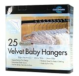 Closet Complete Baby Size Ultra Thin No Slip Velvet Hangers, Baby Powder Pink, Set of 25
