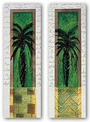 Green Palm Set by Rosa Solano 9"x27.5" Art Print Poster