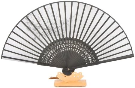 Ruitu Women's Chinese Plum Bamboo Folding Handheld Paper Fan