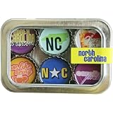 North Carolina Bottle Cap 6 pc Magnet Set w/ Case