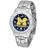 Michigan Wolverines NCAA Anochrome Competitor Mens Watch (Steel Band)