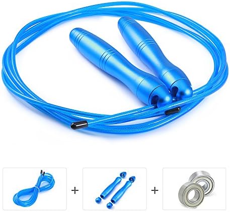 Crossfit Jump Rope, Speed Jump Rope for Women, Kids and Men with Imported Bearings, Best For Crossfit Fitness, Speed, WOD, Boxing MMA, Double Unders and More Workout - Weight Adjustable Aluminum Alloy
