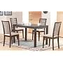 5pc Contemporary Cappuccino Finish Dining Table and Chair Set