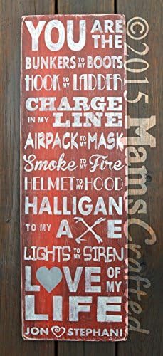 Charge In My Line, Firefighter 10x31 Personalized Wood Wall Art