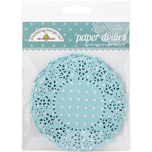 Doodlebug Doilies, 4.5-Inch, Swimming Pool Polka Dot, 75-Pack