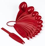 Pourfect 12-Piece Plus Leveler Measuring Spoon Set, Empire Red