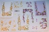 A4 3D step by step Le Suh decoupage sheet - floral frames