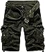 Mrignt Men's summer casual cotton multi-Pocket cargo shorts(No Belt)