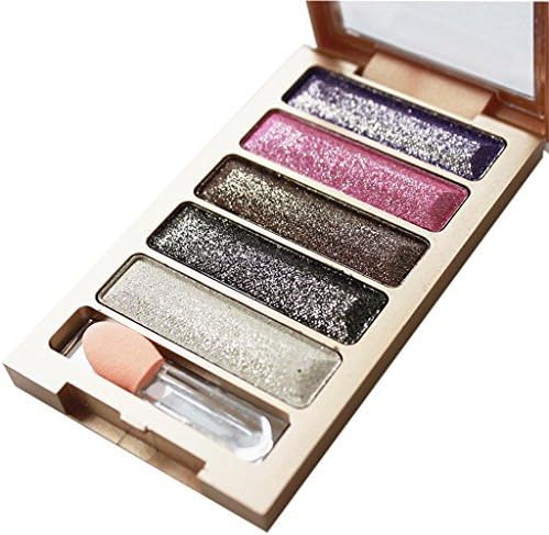 MF Cosmetic 5 Colors Shining Daimond Shimmer and Glitter Eyeshadow Makeup Palette(6 Edition,47g)
