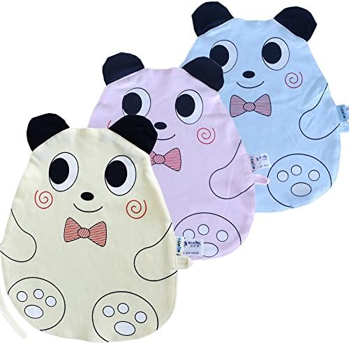 Kosbon 10.6 Inches Double Layers Baby Bibs , 100% Cotton High Quality Toddler Saliva Towel ,Lovely Cartoon Dribble Bib For 0 Months - 3 Year Infant (3 PCS)