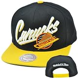 NHL Mitchell Ness Throwback Vice Script Snapback Hat Cap NE93 Vancouver Canucks