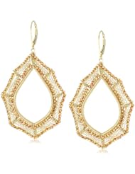 Dana Kellin Stunning Chain and Copper Crystal Marquis Shape Earrings