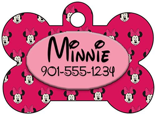 Disney Minnie Mouse Pet Id Tag for Dogs & Cats Personalized w/ Name & Number