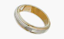10 karat Men's Two-Toned Flat Style 4mm Gold Wedding Ring