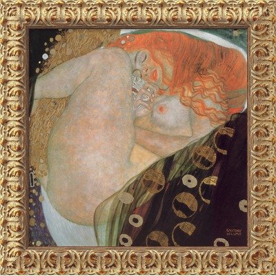 Danae Framed Canvas Art by Gustav Klimt, Image size: 16.00