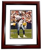 Signed Moore Picture - Herman Detroit Lions 8x10 MAHOGANY CUSTOM FRAME - Autographed NFL Photos