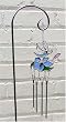 Dragonfly Stained Glass Suncatcher Wind Chime with Shepherds Hook