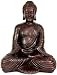 Extra Large Substantial Powerful Art Sculptures - 18 Tall Black Resin Japanese Design Sitting Buddha Statue Figure