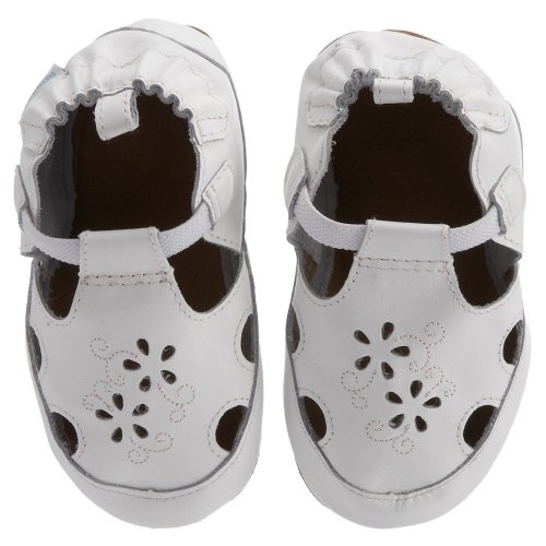 Robeez Infant/Toddler Carmellia Sandal,White,6-12 Months (US Infant 2.5-4 M)