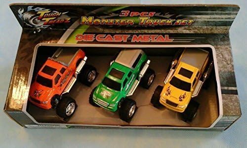 3 pcs 1/43 Scale Monster Truck Diecast Models - Three Pick-Up Truck 4x4 Replicas