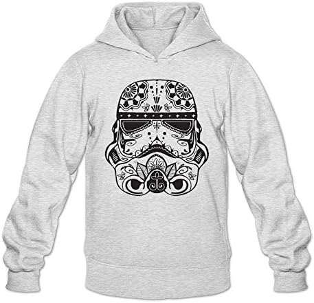 HICOU Custom Star Wars Ornate Stormtrooper Young Graphic Racerback Hoodie for Man 100% Organic Cotton Light Grey XL