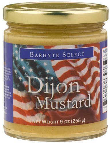 Barhyte Select Dijon Glass Jar Flag Label, 9-Ounce Jars (Pack of 12) by Barhyte Select