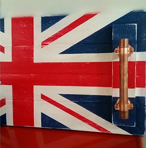 Lap Desk, Mobile Desk - Lightly Distressed Union Jack Flag with Copper Handles