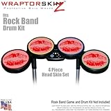 Big Kiss Red on Pink Skin by WraptorSkinz fits Rock Band Drum Set for Nintendo Wii, XBOX 360, PS2 &