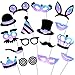 Party Photo Booth Props - (No Glitter) Beautiful and Vibrant Photobooth Props and Masks for Weddings, Birthday Parties, Dance Parties and More (16 Count)
