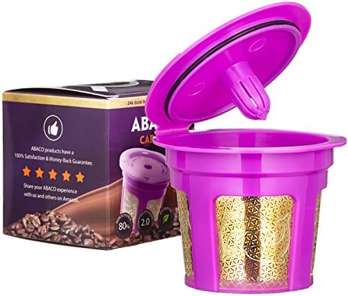 ABACO 24K Gold Reusable K-Cup Coffee Filter(Single Cup) for Keurig 1.0/2.0 Series Brewers