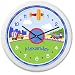 Olive Kids - Trains, Planes and Trucks Personalized Clock (White)