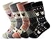Jiye Womens Merino Ragg Wool Ankle Cubs Socks 5-Pack