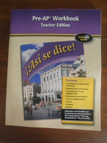 Asi se dice! Pre-AP Workbook, Teacher's Edition (Spanish 1)