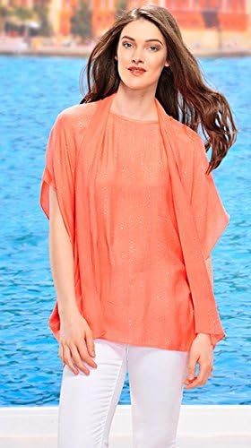Charlie Paige Viscose Tunic In Peach
