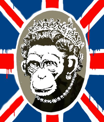BANKSY ART Poster PRINT (Monkey Union Jack) 11.7″ x 16.5″- 297mm x 420mm