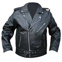 Lederjacke Motorradjacke Rockabilly Rockerjacke Chopper Brando jacke, Herrengr��e:48