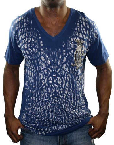 CHRISTIAN AUDIGIER Ed Hardy Platinum V-Neck Mens T-Shirt