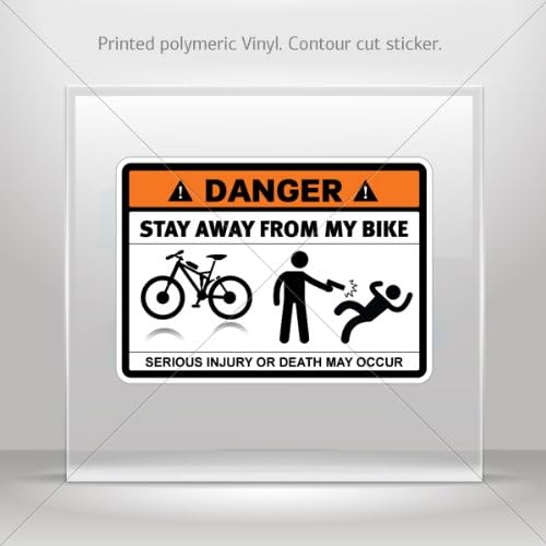 Stickers Sticker Danger Funny Stay Away From My Bike Tablet Laptop Waterproof Sports Bike 0500 X3532